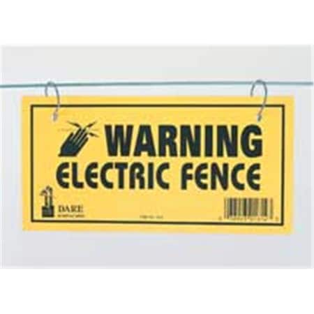 Dare Products Electric Fence Warning Sign 3 Yellow - 1614-3 DA37510